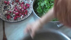 Заготовка ботвы редиса на  суп, harvesting radish tops for soup