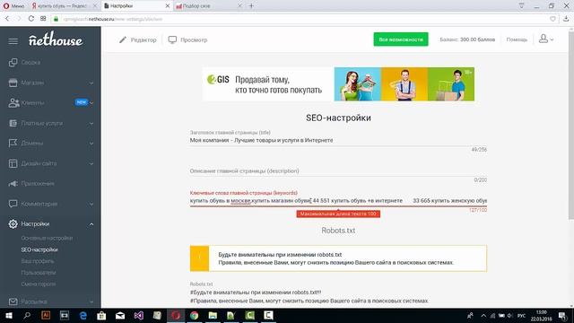 Мета тег Keywords - как заполнять правильный тег Keywords для сайта, страницы на примере Nethouse