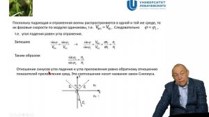Колебания и волны. Лекция 17. Отражение и преломление волн на границе двух идеальных диэлектриков