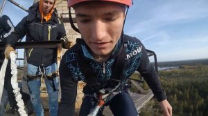 Прыжок на верёвке с ТРУБЫ 60 метров.25.09.2016. Rope Jumping. GoPro #