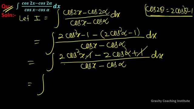 Q76 | Integral of (cos2x-cos2α)/(cosx-cosα) dx | Integration of (cos2x-cos2α)/(cosx-cosα) d смотреть онлайн