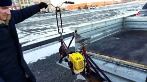 Самокат с двигателем от триммера.