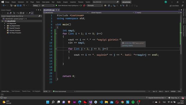 C++ Dersleri #12 - İç İçe Döngüler смотреть онлайн