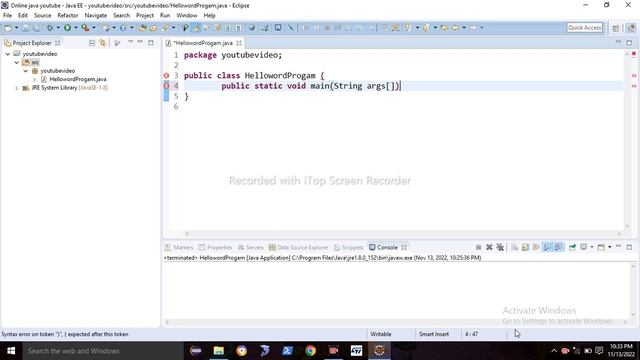 hello world in JAVA Learn and do java very easily program with practical #java #program  #corejava