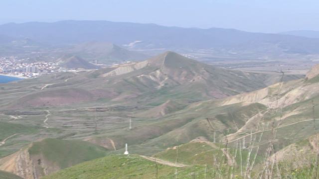 Вид с Джан-Кутаран на Коктебельский залив. Орджоникидзе. Крым.