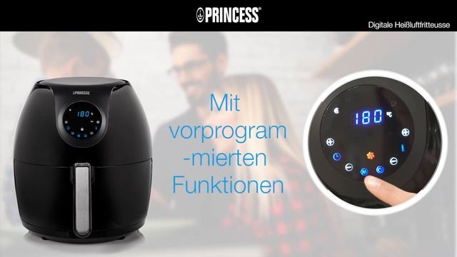 Princess 182050 Family Aerofryer mit Digitaldisplay – Einfach zu reinigen – Fassungsvermögen: 5,2 l смотреть онлайн