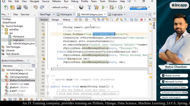 Part-02  Creating GUI Project Using JAVA  | Java Project | Core Java | Incapp | Rahul Chauhan Sir