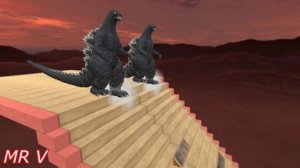 All Units Stairs Jumps Down into Lava Pool With Lava Dragon - Animal Revolt Battle Simulator