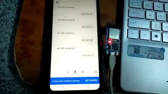 Controlling LED on ESP32 using Google assistant смотреть онлайн