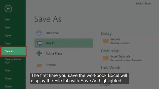 HOW TO CREATE  AND SAVE A WORKBOOK IN EXCEL 2016