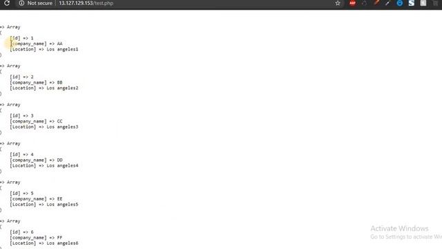 array column in php