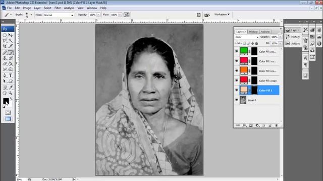 How to make Black and White Photo color in Photoshop, Black and White Photo ko color kaise kare смотреть онлайн