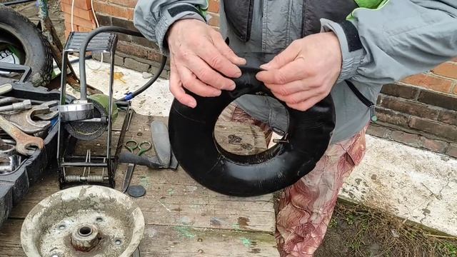 Заклеиваем камеру на садовой тачке, своими руками