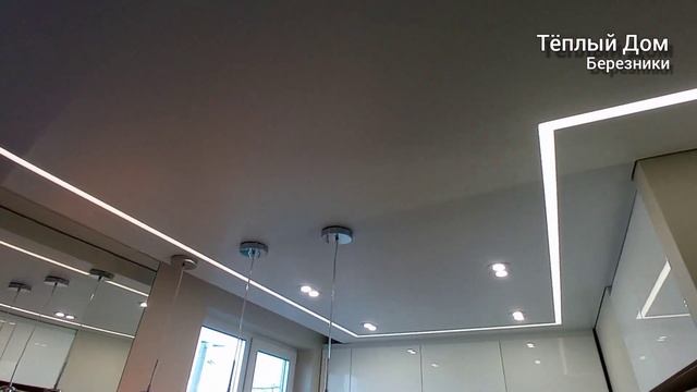 Световые линии, филонентные лампы, теневой зазор. Натяжной потолок от дизайнера.