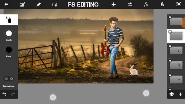 Creative alone boy in village manipulation | life manipulation |photoshop touch by fs editing