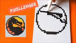 Как рисовать по клеточкам Логотип Мортал Комбат How to Draw Mortal Kombat Logo Pixel Art