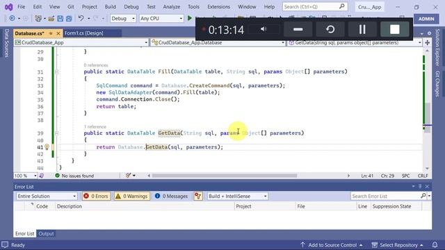 C# winforms SQL Server - CRUD (Insert, update, delete, search) data using SQLCommand (Part 1)