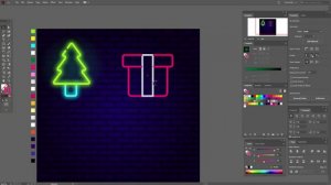НОВОГОДНИЕ НЕОНОВЫЕ ИКОНКИ. УРОК В ADOBE ILLUSTRATOR (Иллюстраторе).