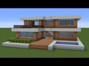 Майнкрафт - Как построить современный особняк с бассейном. Minecraft