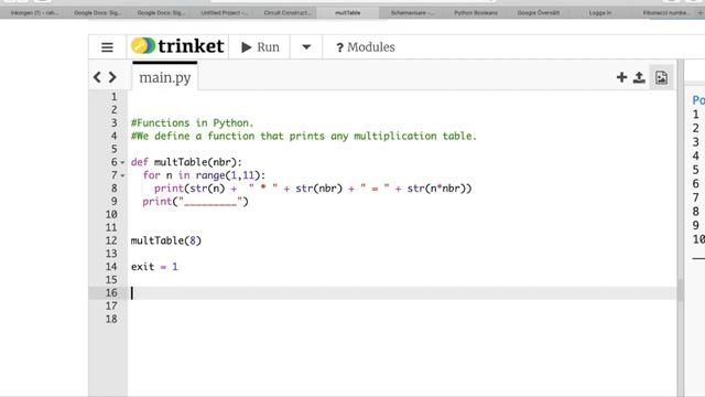 08 How to program a multiplication table in Python.
