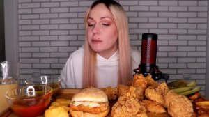 MUKBANG | Rostic's ножки, твистер, бургер, крылышки | legs, twister, burger, wings не ASMR