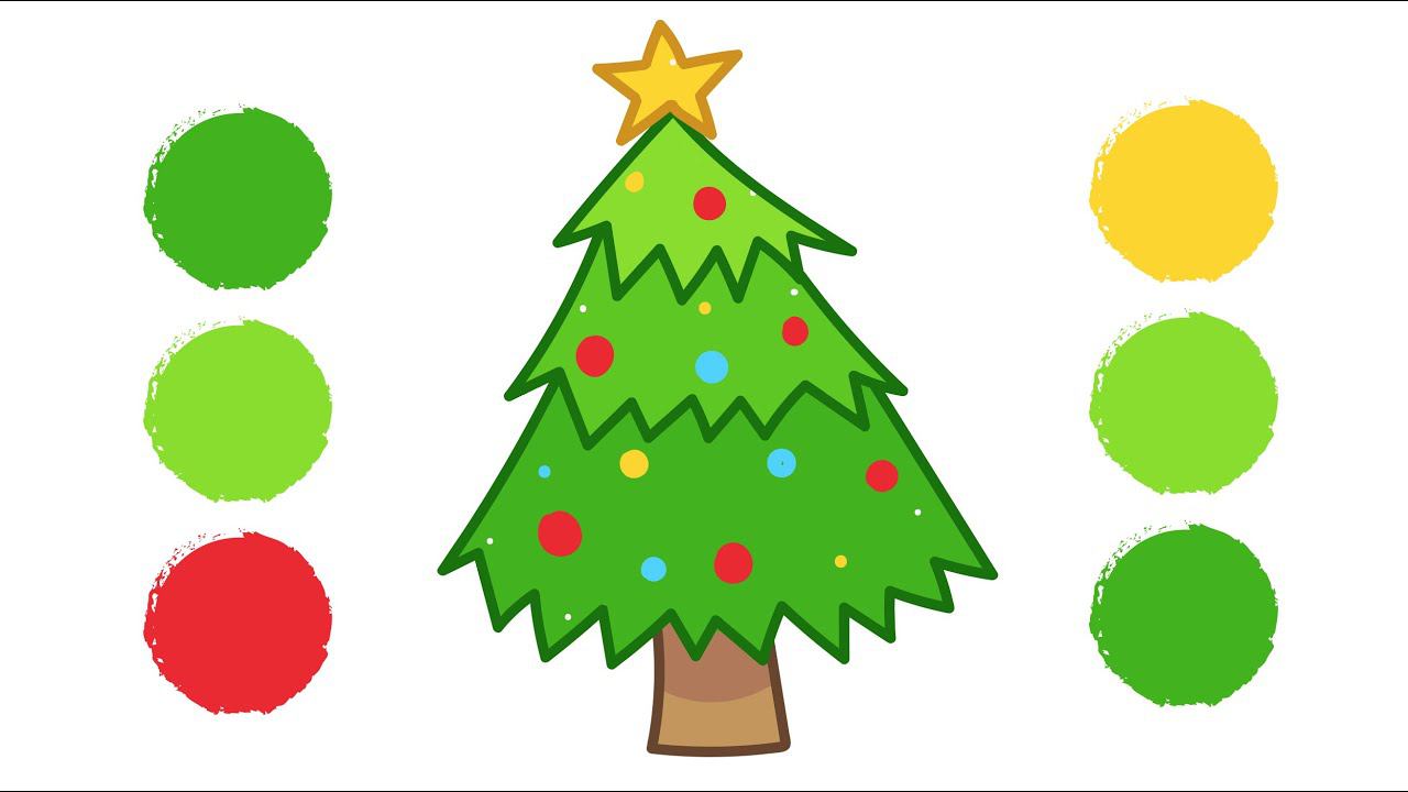 Как нарисовать новогоднюю ЕЛКУ / Раскраска НОВЫЙ ГОД / Детский рисунок елка / Christmas tree смотреть онлайн