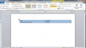 Microsoft Word 2010. Создание таблицы