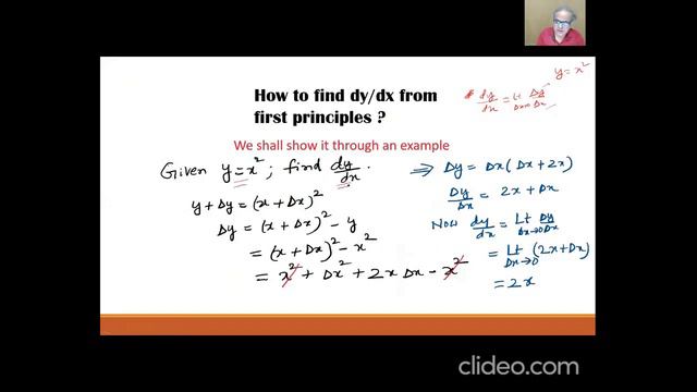 Finding dy/dx (derivate) from the first principles смотреть онлайн