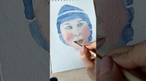 Быстрый портрет акварелью.