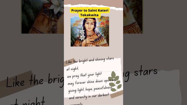 PRAYER TO SAINT KATERI TEKAKWITA