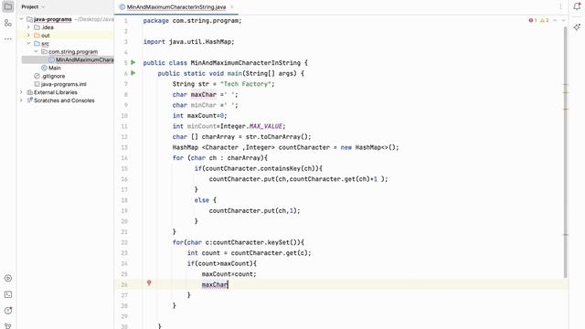 Program-9 ||Minimum and Maximum occurrence of character in String|| JAVA ||Tutorial || Interview смотреть онлайн
