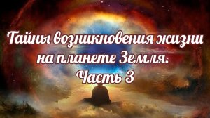 Тайны возникновения жизни на планете Земля. Часть 3.