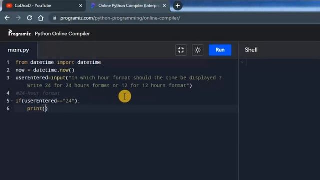 How to create digital clock with Date Shower without Using Tkinter & Using Python- #3rdpythonprojec