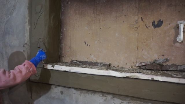 Оформляем оконный проем под деревянный брус. Декоративная штукатурка под старое дерево.