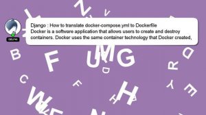 Django : How to translate docker-compose.yml to Dockerfile