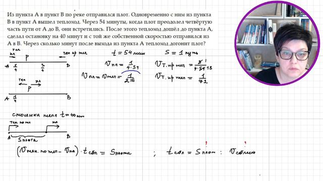ТРИ задачных ситуации В ОДНОЙ  задаче на движение про плот и теплоход!