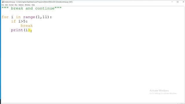 continue and break keywords in Python | in Hindi