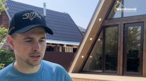 Видео отзыв о каркасном банном комплексе в стиле А-Фрейм