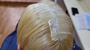 ?Обесцвечивание волос + тонирование 9/76. Эстель.???