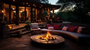 Cozy Relaxing Fire - Warm Ambience with Relaxing Fire pit, Birdsongs and the Sounds of Forest