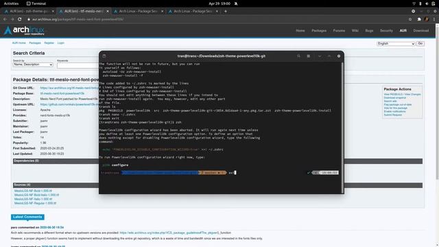 Install Powerlevel10k and Zsh on archlinux (full tutorial & git address) смотреть онлайн