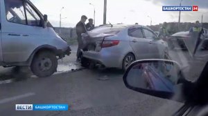 На Затонском мосту в Уфе из-за аварии образовалась большая пробка