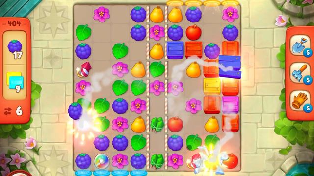 GardenScapes Level 404 no boosters (13 moves)