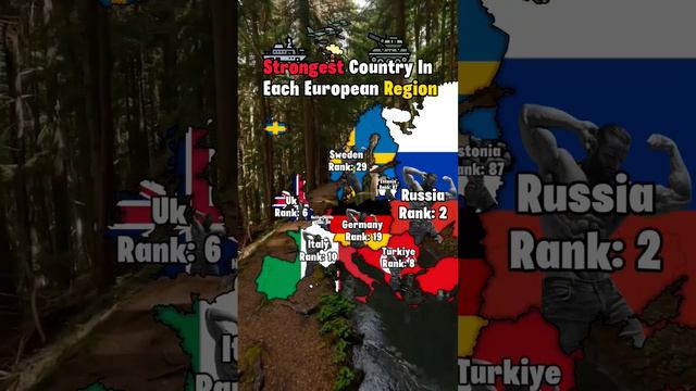 Strongest Country In Each European Region #memes #edit #viral #map #ww3 #war