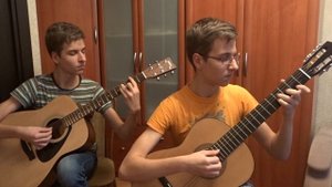 ДРУЖБА ( ДАВАЙ ПОЖМЕМ ДРУГ ДРУГУ РУКИ ) ГИТАРА ДУЭТ