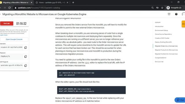 Migrating a Monolithic Website to Microservices on Google Kubernetes Engine | GSP699 смотреть онлайн