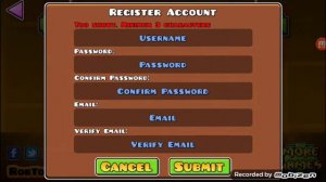 Как зарегистрироваться в Geometry Dash
