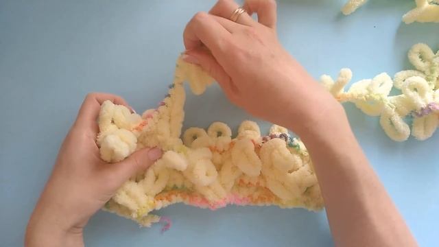 Плюшевый плед своими руками.? Вяжем без спиц и крючка. Alize puffy ?Новый узор