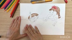 Летние каникулы. Рисунок как я провел лето. Рисунок на тему лето. Детский рисунок как я провел лето