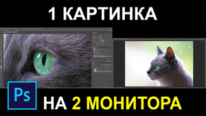 Как открыть одну картинку на двух мониторах в фотошопе